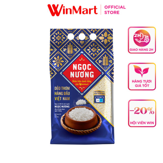 Gạo Ngọc Nương lúa tôm ST25 5Kg