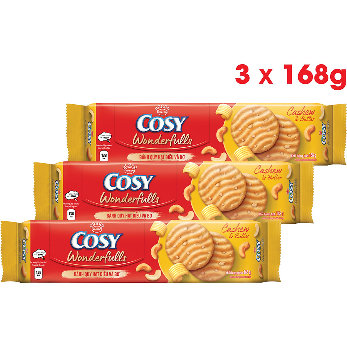 Bánh quy cosy wonderfulls hạt điều và bơ, gói 168g