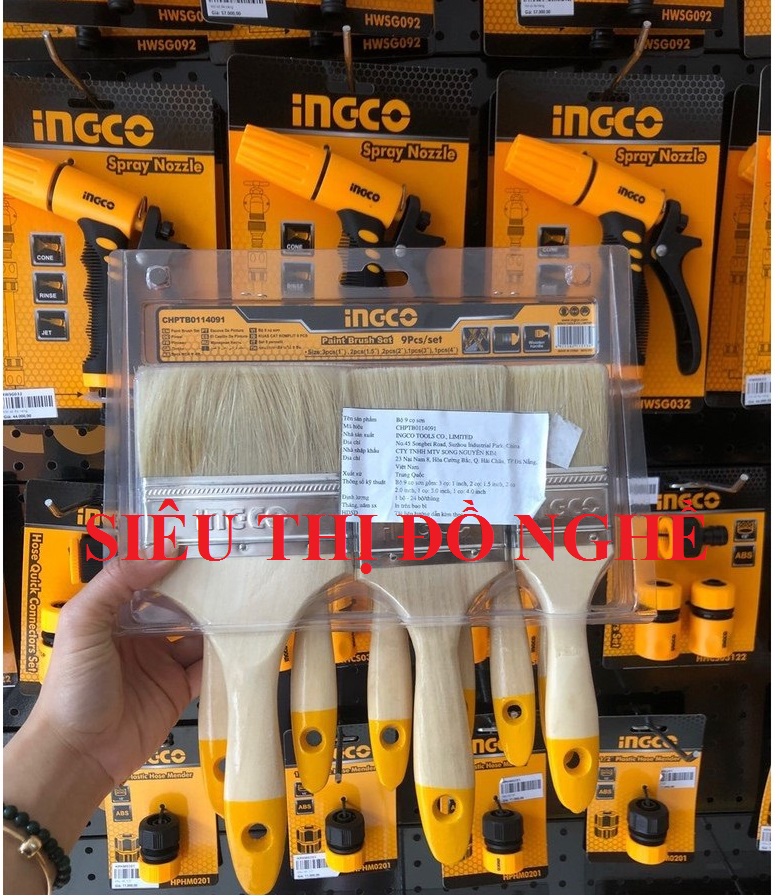 Bộ 9 cọ sơn ingco chptb0114091