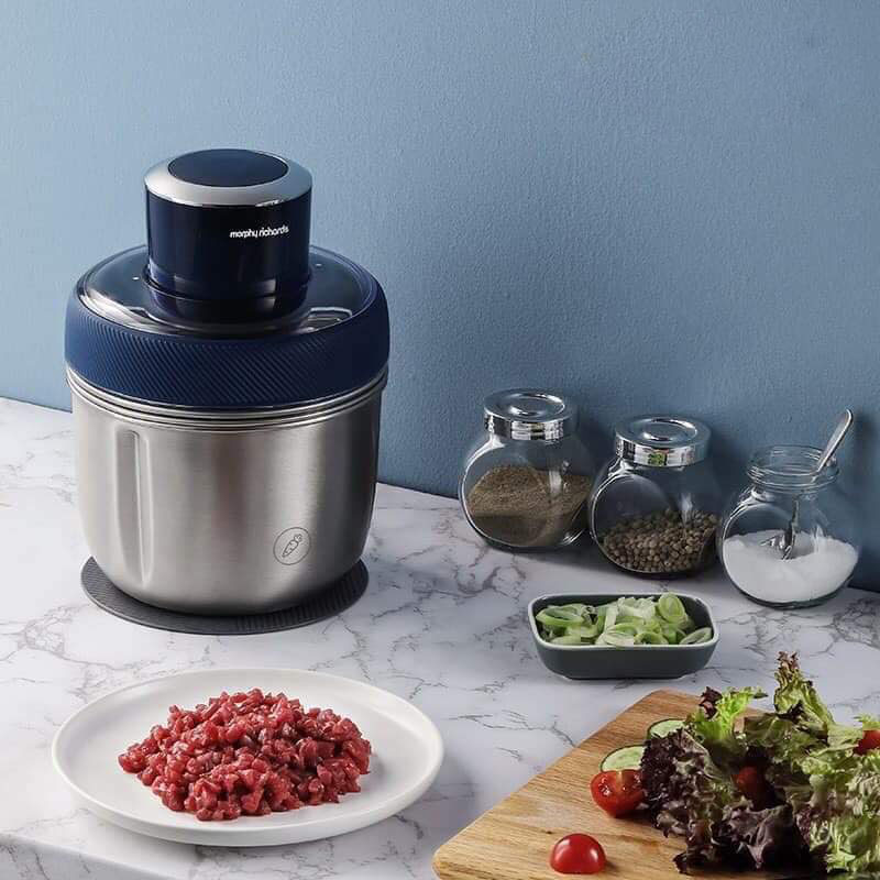 Máy xay thịt đa chức nằn 3 cối inox kèm trục bóc tỏi morphy richards bảo hành 12 tháng