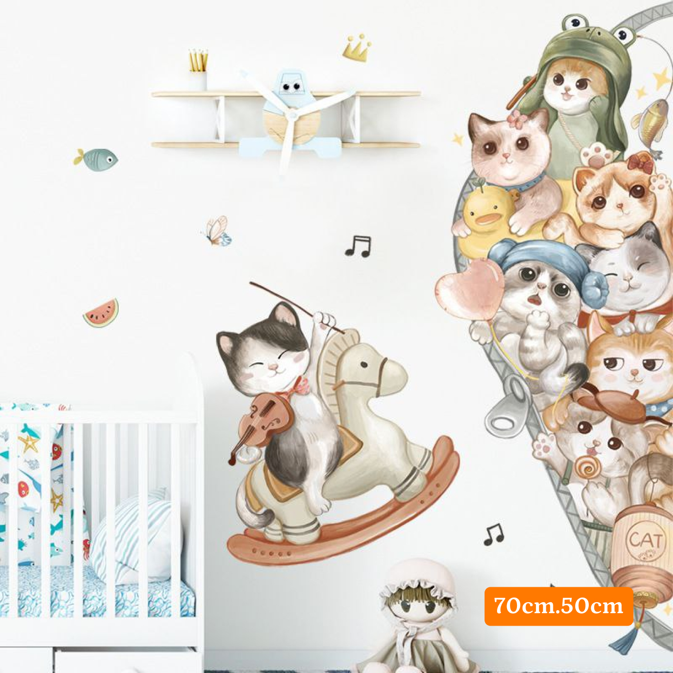 Decal dán tường Mèo con