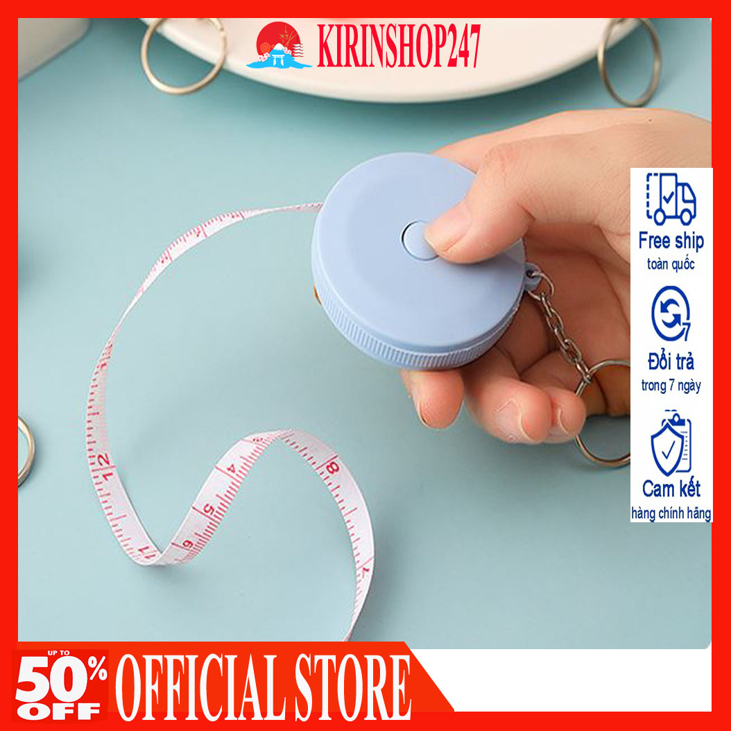 Móc khóa kèm thước dây mini tự thu vào 1.5m