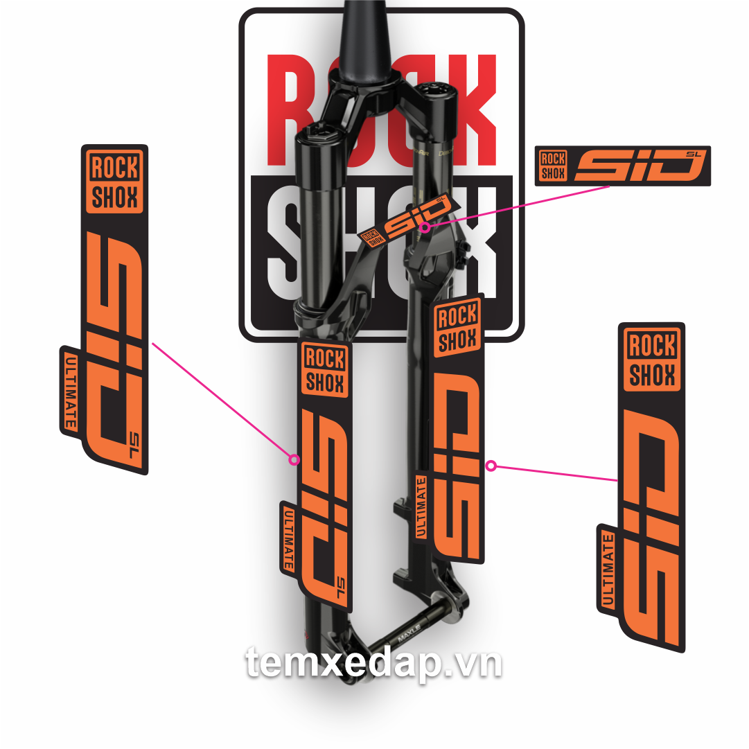 Tem decal dán phuộc xe đạp Rockshox SID Ultimate 2021 | Tem phuộc xe đạp | Sticker phuộc xe đạp | Decal phuộc xe đạp | Temxedap.vn