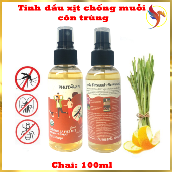 Tinh dầu xịt chống muỗi, côn trùng Citronella PHUTAWAN 100mL