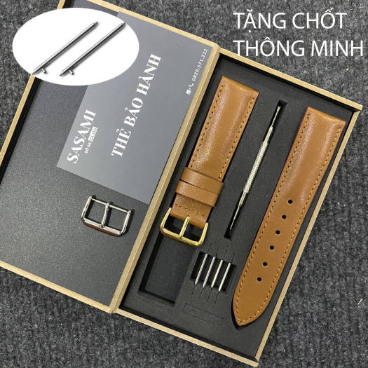 BK. Dây đồng hồ DA BÒ MỀM CAO CẤP Khóa KimSẢN PHẨM GỒM : 1 DÂY + 1 KHÓA TẶNG 1 HỘP 2 CHỐT THÔNG MINH2 CHỐT THƯỜNG và 1 CÂY THAY DÂY