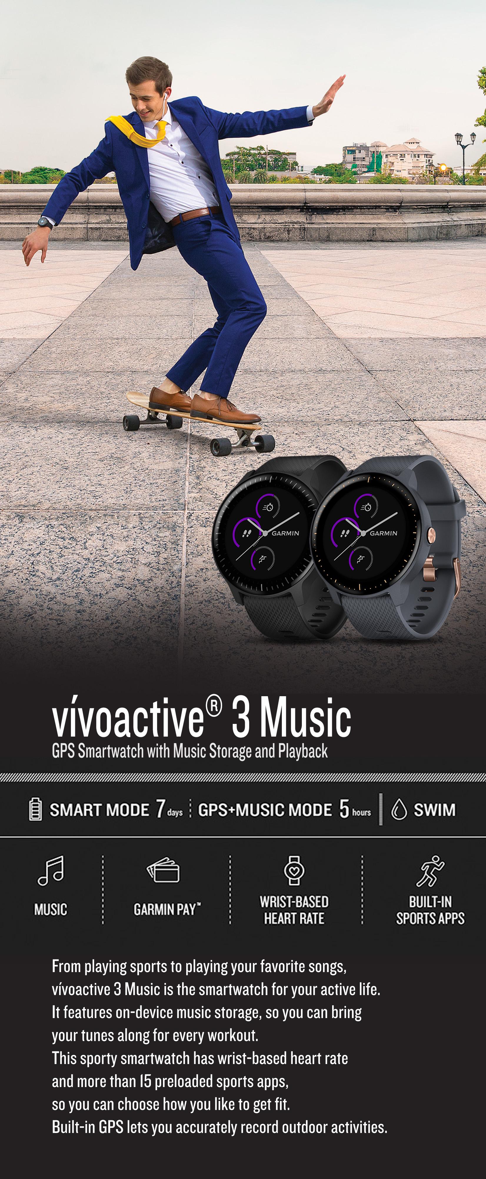 Garmin vivoactive 3 music on sale specification