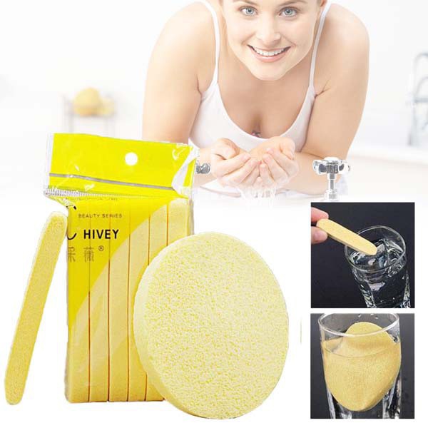 Bọt Biển - Bông Nở Rửa Mặt Chivey 12 Miếng / Miếng Mút Rửa Mặt Bọt Biển Dạng Nén ( Gói 12 thanh) Mút Tẩy Tế Bào Chết