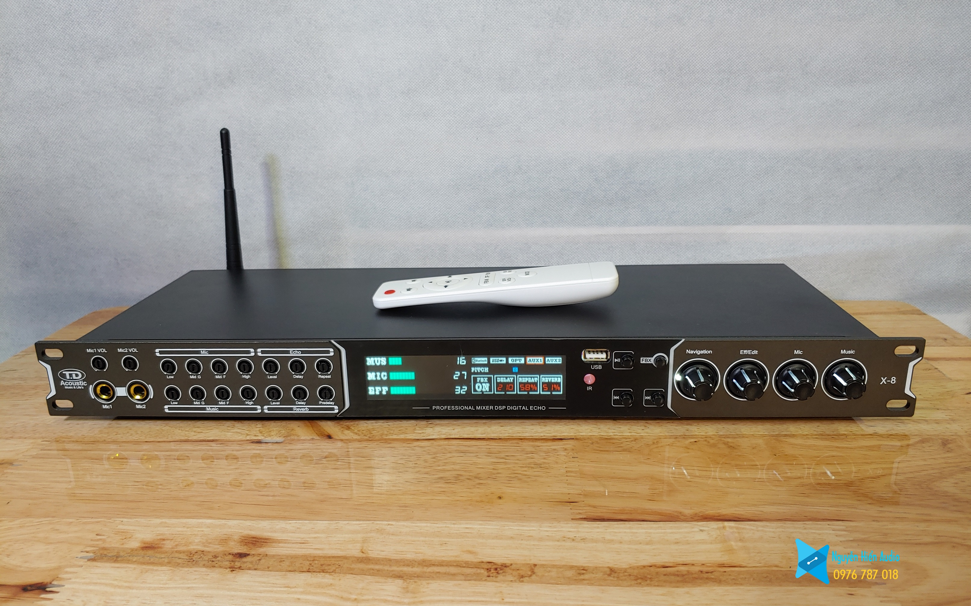 Vang cơ lai số TD X8, Echo Reverb ngọt có điều khiển từ xa