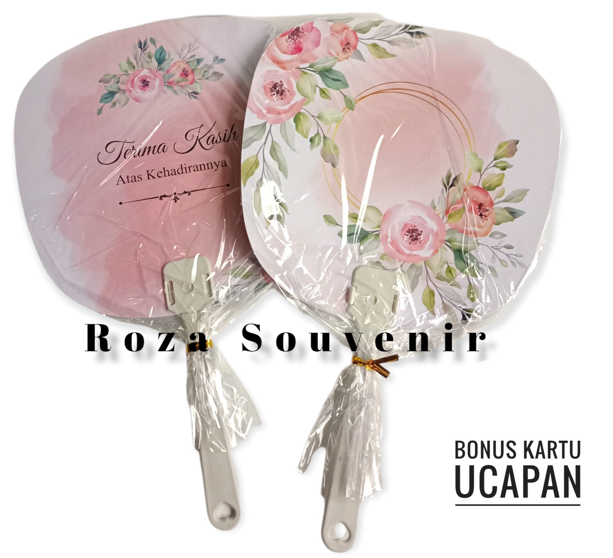 ( Roza Souvenir ) isi: 50pcs KIPAS MOTIF BUNGA souvenir pernikahan cantik bermanfaat