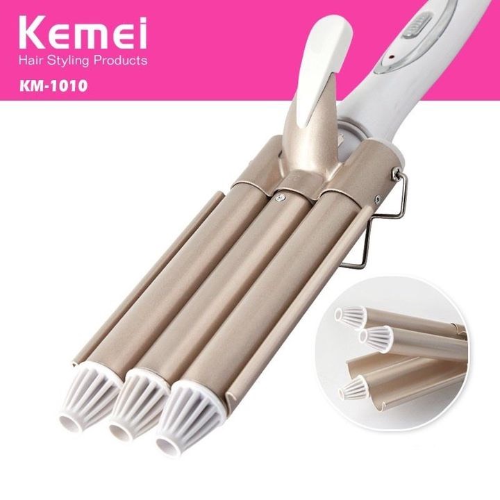 Máy bấm tóc gợn sóng 3 trục kemei 1010