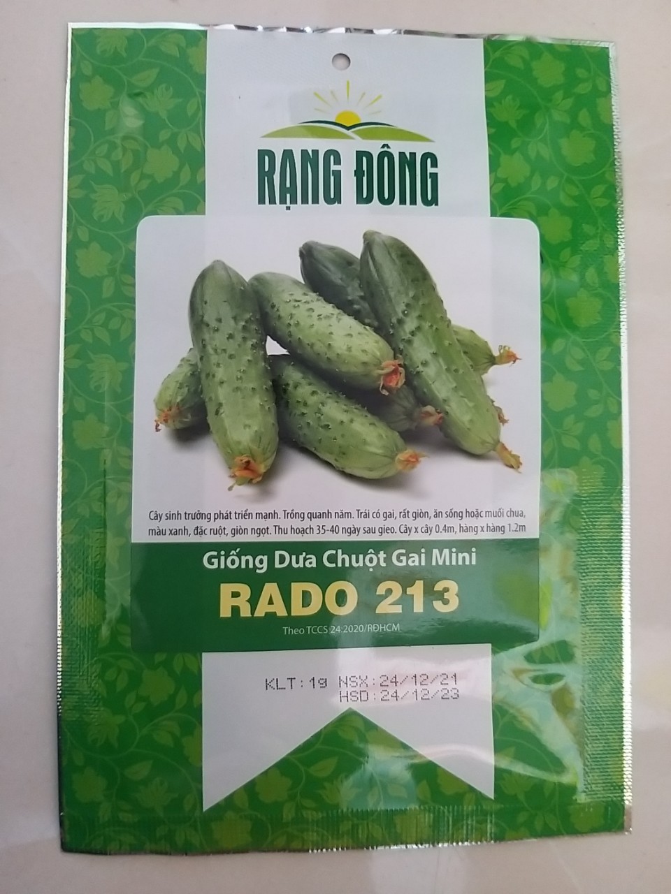 Hạt giống dưa chuột gai mini rado 213 rạng đông gói 1g