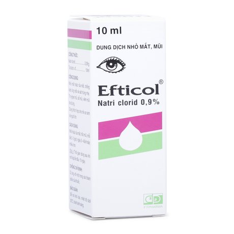 Combo 10 chai dung dịch nước muối nhỏ mắt, mũi Efticol 10ml