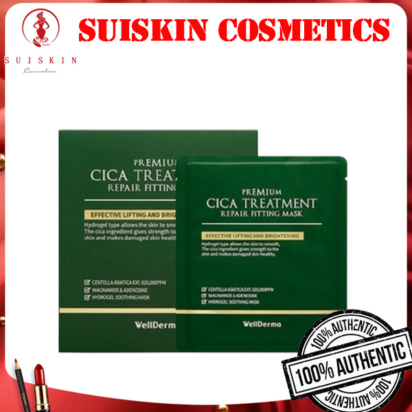 Mặt Nạ Thạch Làm Dịu, Phục Hồi Da WellDerma Premium Cica Treatment Repair Fitting Mask
