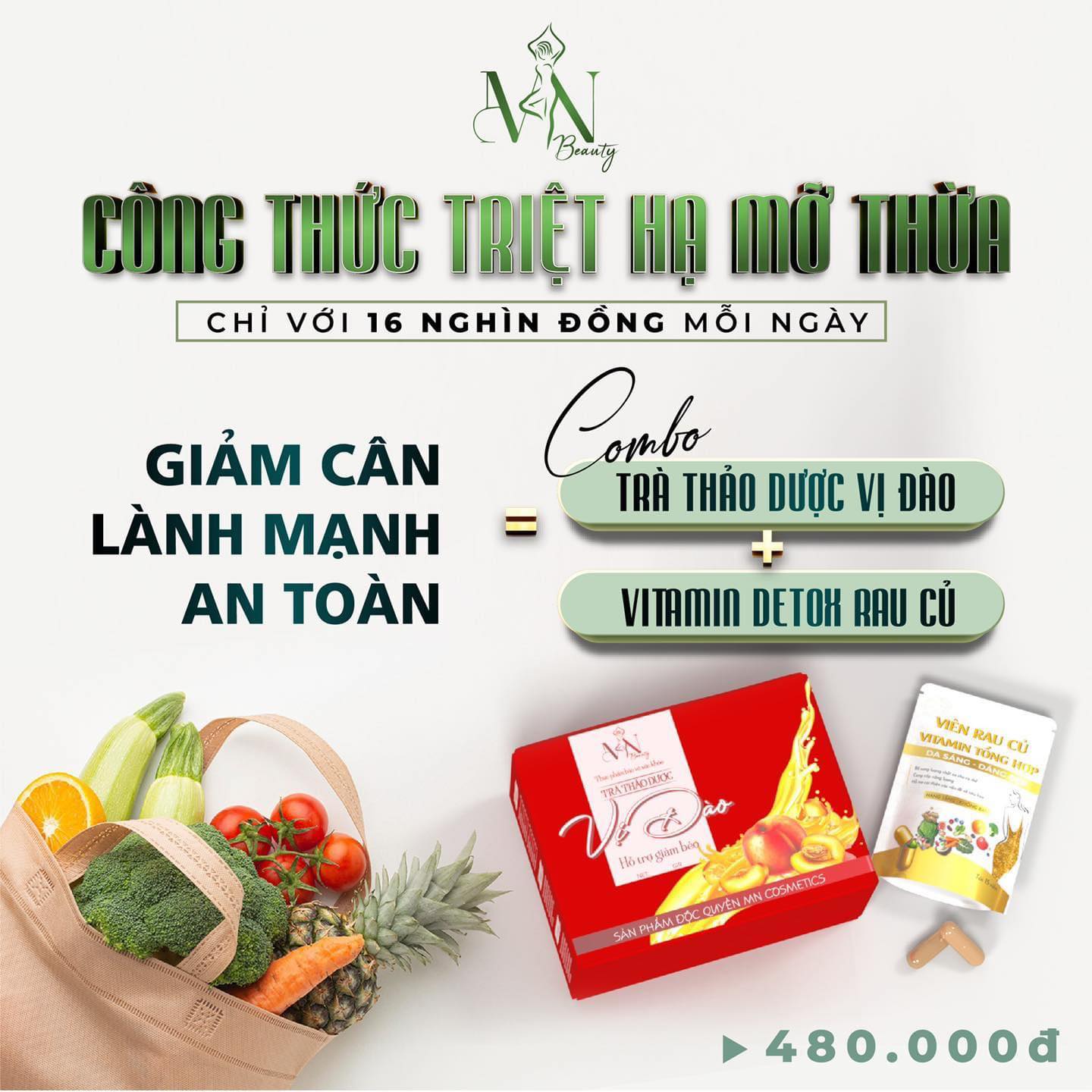 TRÀ ĐÀO GIẢM CÂN Đông Anh chính hãng (15gói ) tặng kèm detox