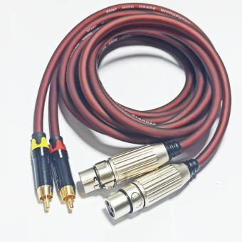 Cặp Dây Canon ra AV 1m 1 đầu Canon âm và 1 đầu RCA Dây itlay Jack hợp kim đúc chống nhiễu Cắm Amply Vang Sub Mixer