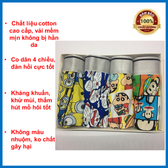 combo 4 Quần sịp quần lót nam sịp doremon hoạt hình thun lạnh siêu nhẹ