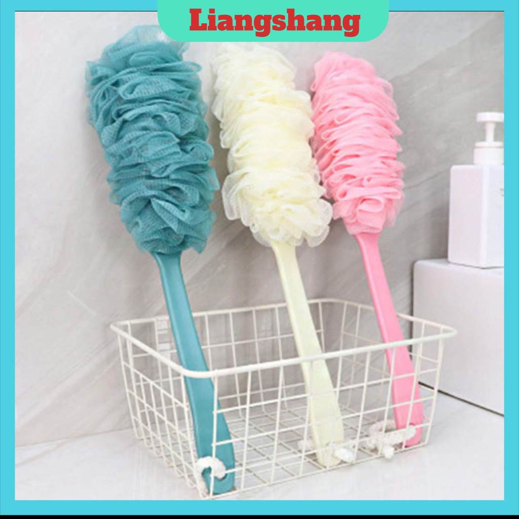 Cây bông tắm chà lưng | bàn chải kỳ lưng kèm bông tắm