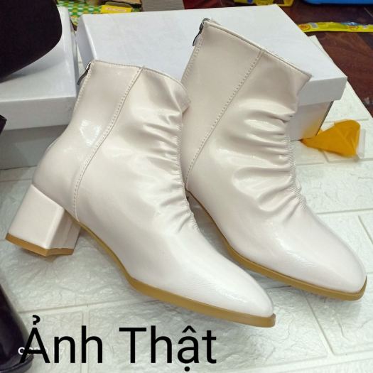 ❣  Giày bốt nữ cao gót cổ ngắn  bốt nữ siêu đẹp da lộn màu đen 5-7-9 phân