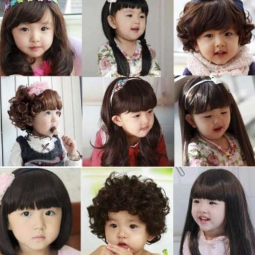Tóc Giả Đáng Yêu Cho Bé Trai Bé Gái, Tóc Giả Trẻ Em Toàn Đầu Trẻ Em Hàng Ngày Sợi Tóc