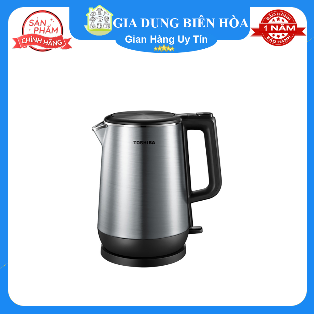 Bình đun siêu tốc Toshiba 1.7 lít KT-17DR1NV-hàng trưng bày mới 99%-Công suất:1800-2150W Chất liệu ruột, vỏ bình:Ruột bình inox cao cấp 304