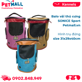 Balo vải thú cưng SONICE Sport size 31x29x40cm - Hình trụ đứng Petmall