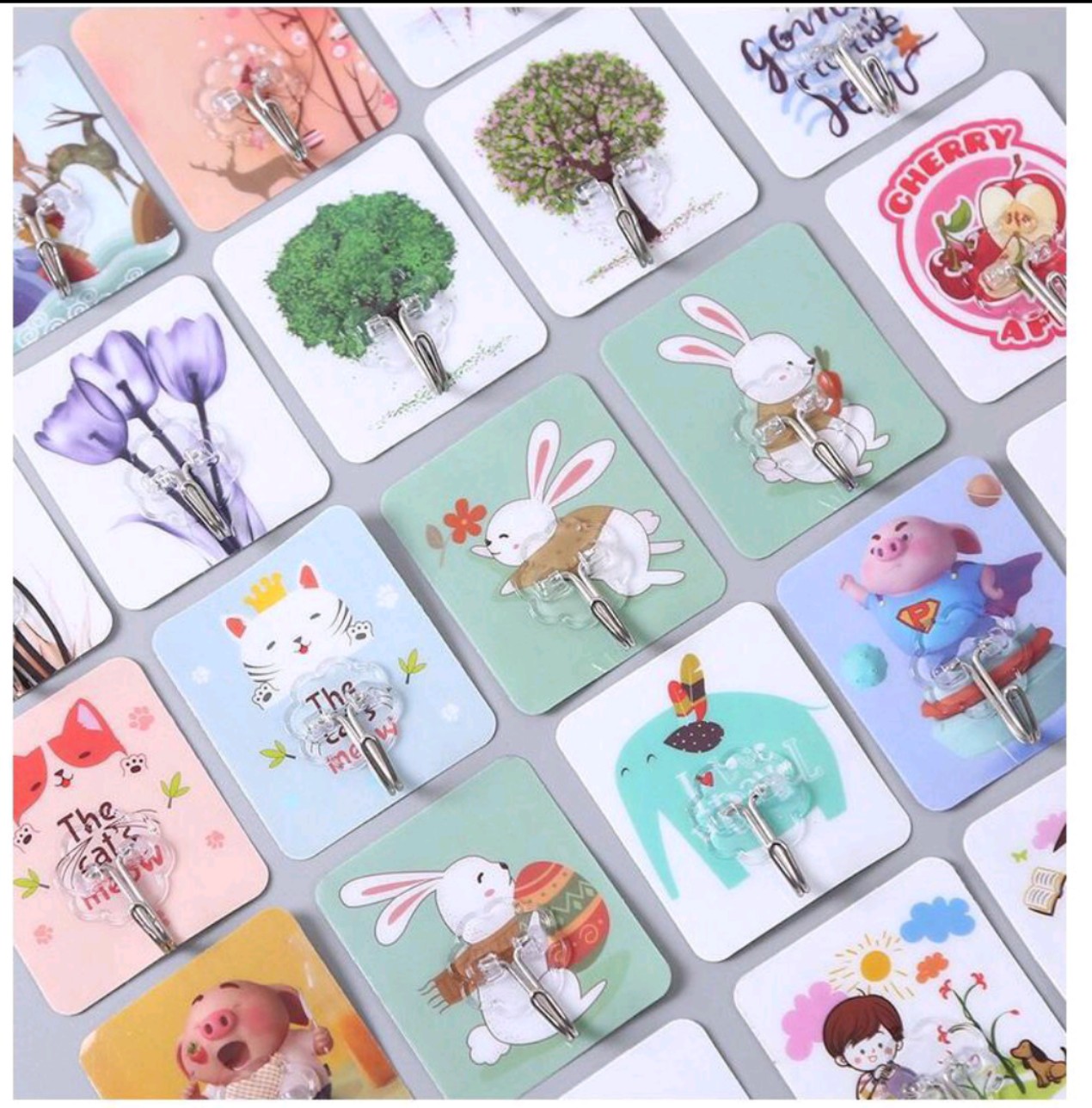 COMBO 10 Móc Dính Tường - Móc Dán Tường Siêu Dính Hình Ảnh 3D Nhiều Màu Đẹp Chịu lực Tốt (M3D)