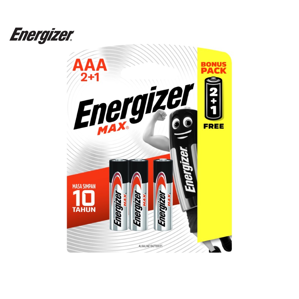 Vỉ 3 viên pin đũa aaa energizer max e92 bp 2+1