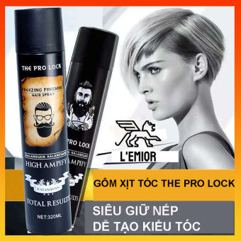 Gôm Xịt Tóc The Pro Lock 150ml, Keo Xịt Tóc, Dễ Tạo Kiểu Tóc Siêu Giữ Nếp, Bảo Vệ Tóc, Kết Hợp Cùng Sáp Vuốt Tóc, Lược Chải Tóc, LEMIOR