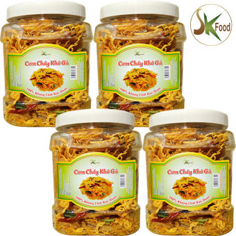 COMBO 4 HŨ CƠM CHÁY LẮC KHÔ GÀ SK FOOD MỖI HŨ 500G