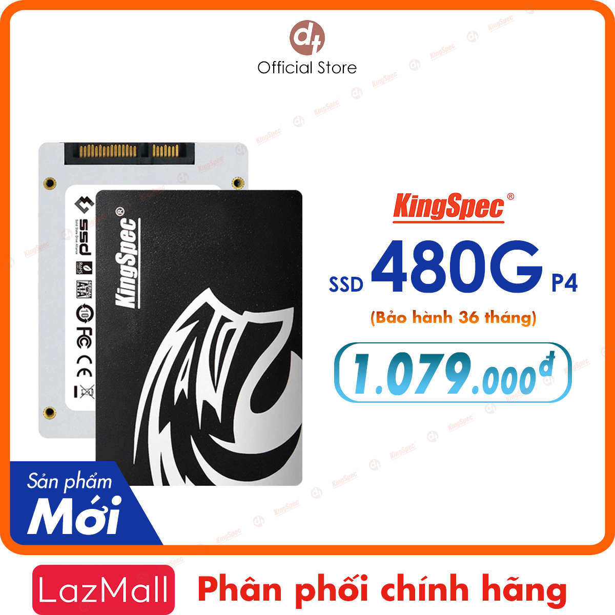 Ổ cứng SSD 480GB KingSpec cho PC Laptop , SATA 2.5 | P4 480 - Hàng Chính Hãng