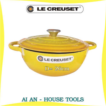 AI AN 35 - Pot Nồi Le Creuset- Pháp\ Nồi chảo gang đúc tráng men cao cấp rộng 26cm