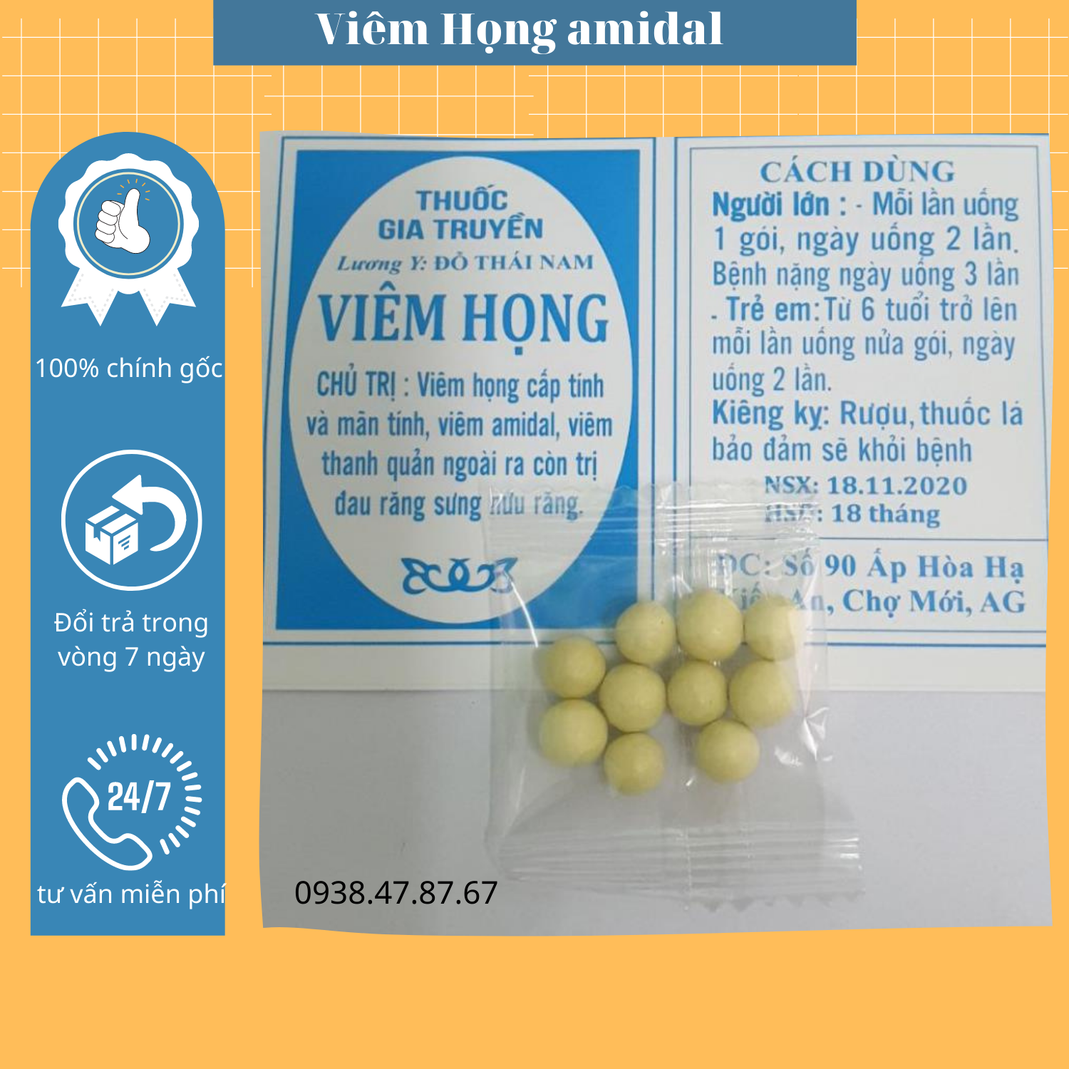 50 gói viêm họng Đỗ Thái Nam