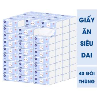 Giấy Ăn Thỏ Trắng Siêu Dai Siêu Mịn Thùng 40 Gói Giấy Ăn Rút Hình Thỏ (Hàng Nội Địa Trung Quốc)