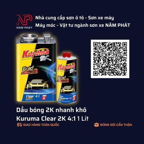 Dầu bóng 2k nhanh khô kuruma clear 2k 4-1 1 lít
