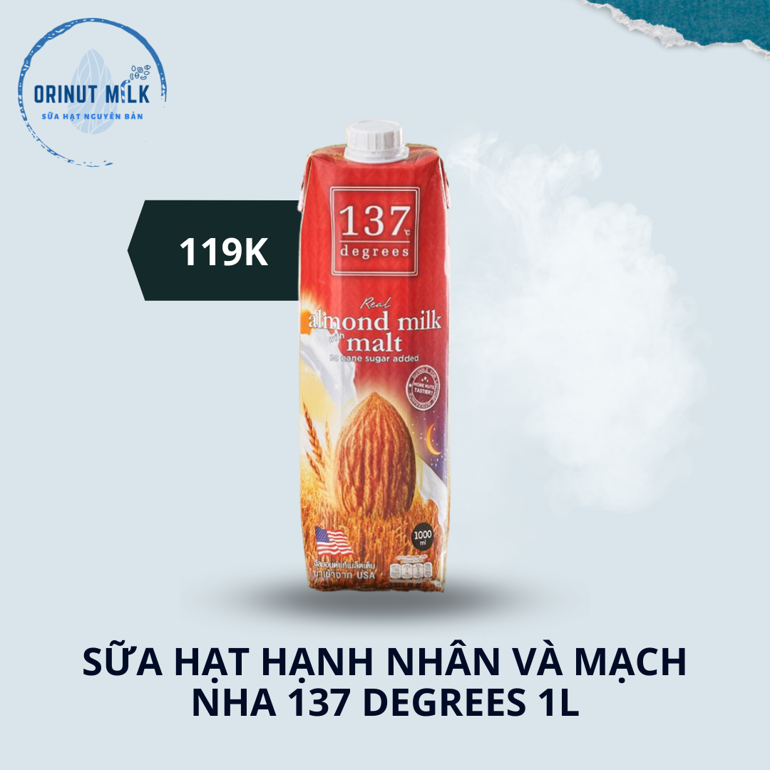 Sữa hạt hạnh nhân và mạch nha 137 Degrees Almond with Math 1L