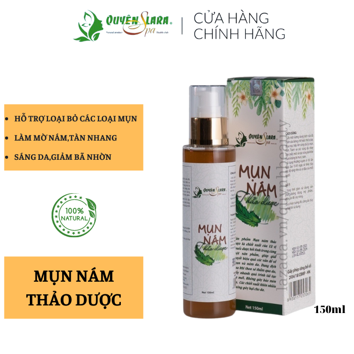 Mụn Nám Thảo Dược, Mờ Thâm, Trắng Da ,Chấm Dứt Mụn-Nám-Tàn Nhang Giúp Làn Da Khỏe Mạnh Tươi Sáng QuyênLara 150ml