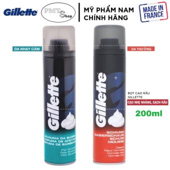 Kem Bọt Cạo Râu GILLETTE 200ml Foamy Classic, Mentol, Sensitive - Pháp