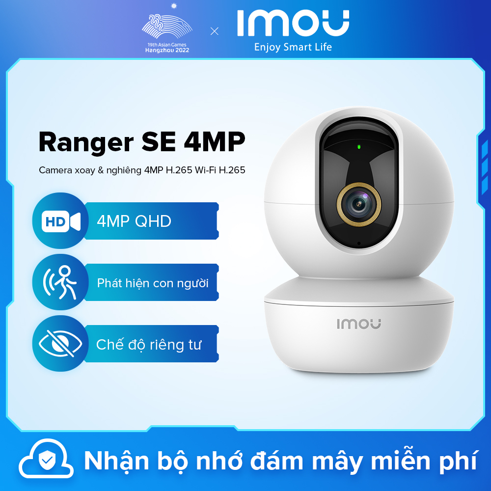 Imou Ranger SE 4mp Wi-Fi 360 Pan & Tilt Ip Camera An Ninh Máy Quay Không Dây Phát Hiện Người Nói Chuyện Hai Chiều Với Chế Độ Riêng Tư Còi Báo Động Tích Hợp