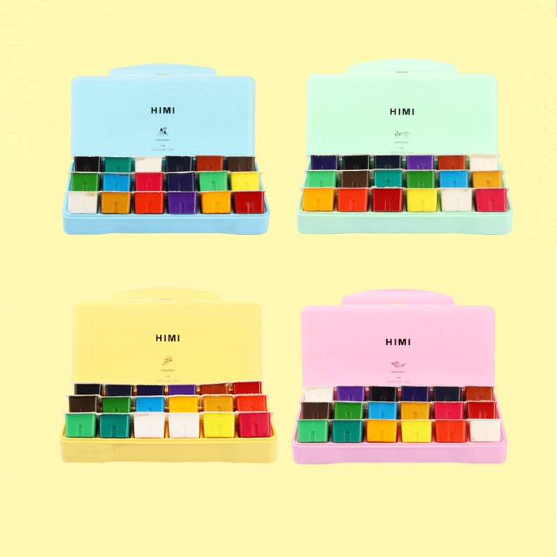 Màu Gouache HiMi dạng thạch bộ 24 màu