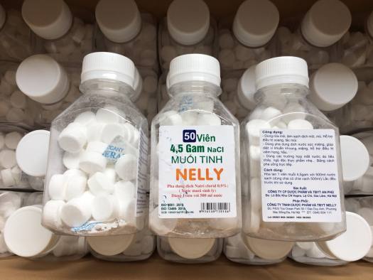 Viên Muối Sinh Lý tự pha NaCl 0.9% - NELLY An Phú - Nước Muối Súc Miệng Hàng Ngày - Tự Pha Dung Dịch Nước Muối Sinh Lý Dễ Dàng - Súc Miệng, rửa mũi - Hộp 50 viên