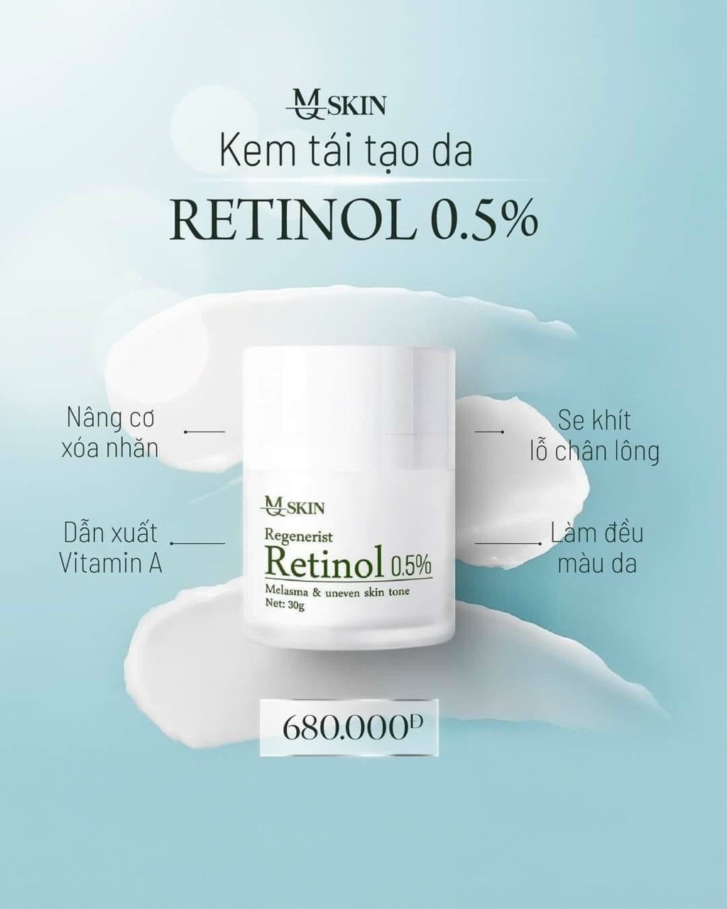 Kem tái tạo và trẻ hóa làn da retinol
