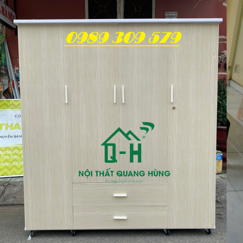 Tủ nhựa Đài loan 4 cánh lớn 1m6 x 1m8 cao cấp freeship hcm
