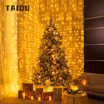 TAIDU Đèn LED Rèm Giáng Sinh Đèn Trang Trí Ngày Lễ Đèn Hình Băng Đèn Dây Đèn Nhấp Nháy