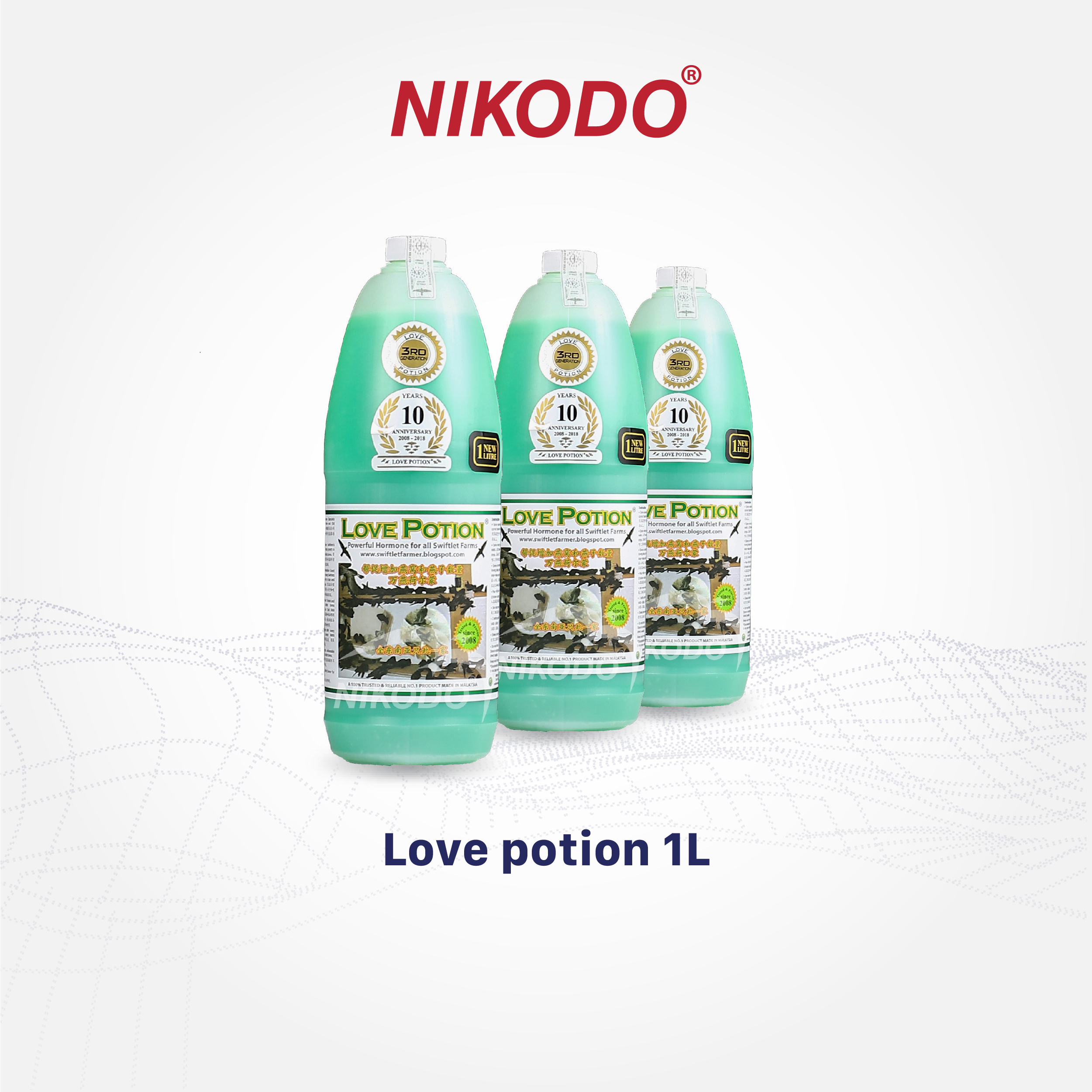 Dung dịch Love Potion tạo mùi bầy đàn, kích thích sinh sản cho nhà nuôi yến, dung tích 1 lít - Nikodo