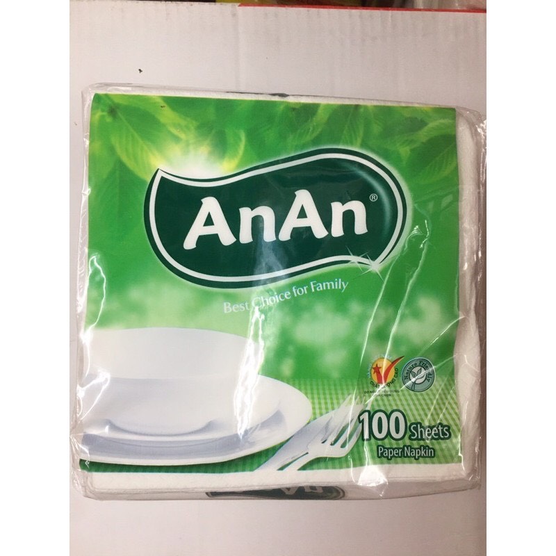Khăn giấy vuông an an 100 tờ
