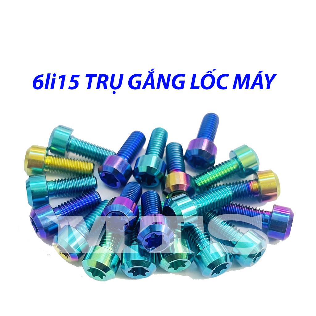 Ốc titan gr5 6li15 đầu trụ gắng lốc nồi, lốc máy...-mts