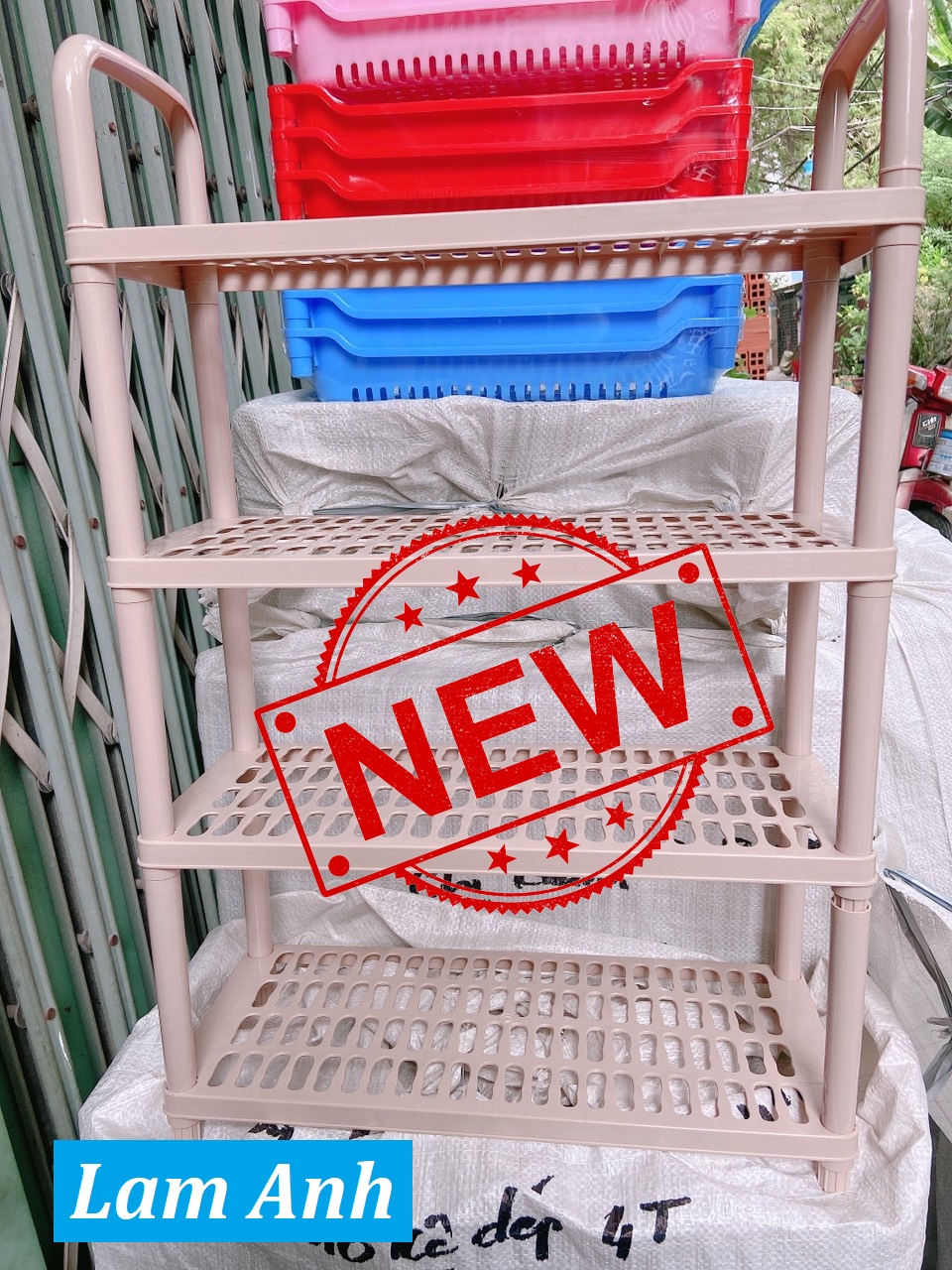 Kệ để giày dép màu mới 4 tầng siêu tiện lợi, kệ để giày dép đa năng 4 tầng