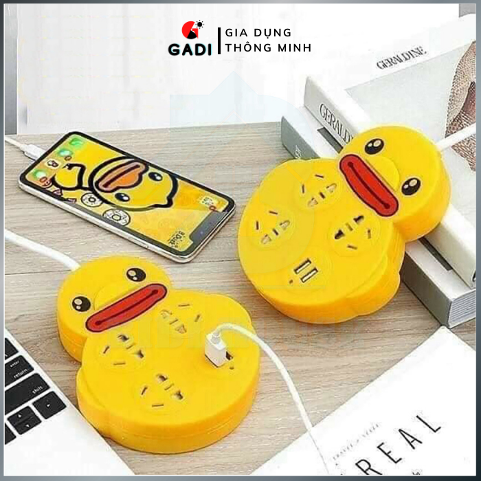 Ổ cắm điện hình con vịt, có cổng USB, ổ điện đáng yêu, ổ điện decoer, ổ điện thông minh