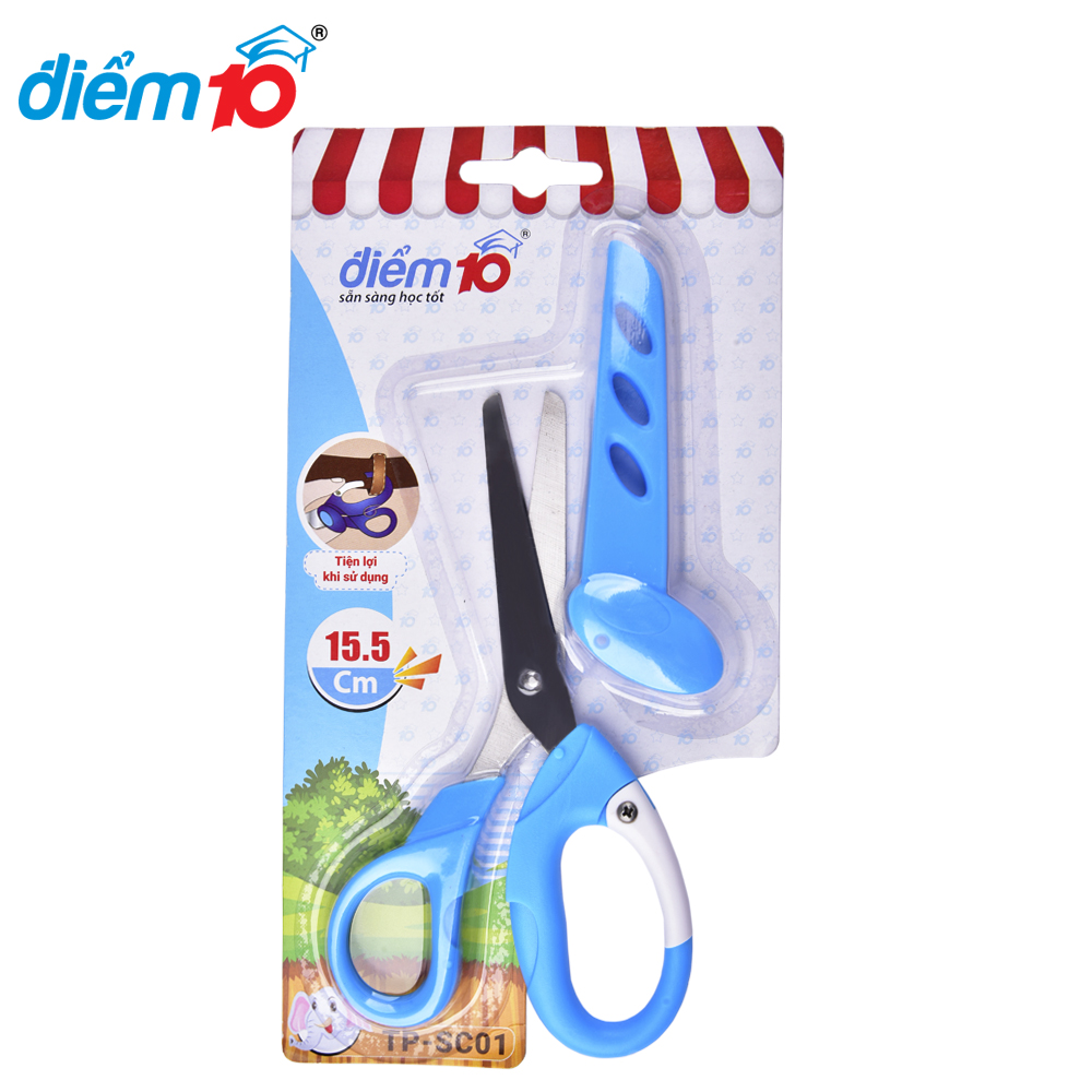 Kéo học sinh có nắp đậy Thiên Long Điểm 10 TP-SC01