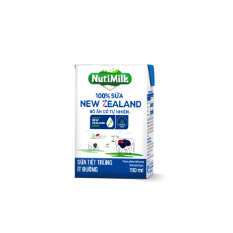 NutiMilk 100% Sữa New Zealand Bò ăn cỏ tự nhiên Ít đường 110ml NSTIT110TTGT - Thương Hiệu NUTIFOOD - TTGT89